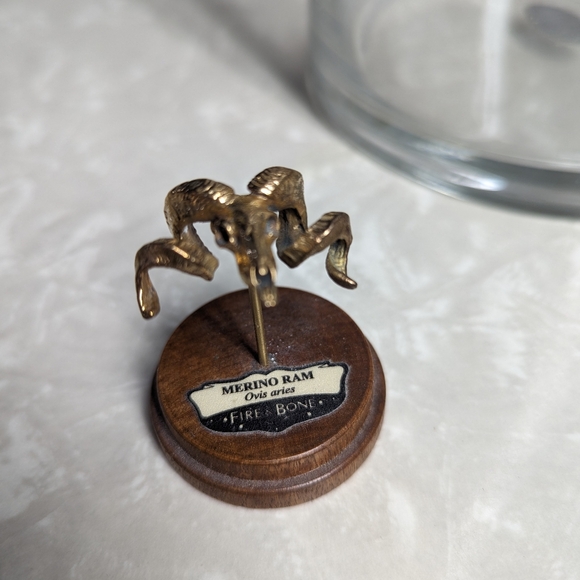 Yellow bronze merino ram pendant from Fire & Bone - Picture 2 of 5